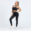 Hot sale yoga suit sport wear custom logo women yoga set tuluy-tuloy na mataas na waisted yoga outfit women set